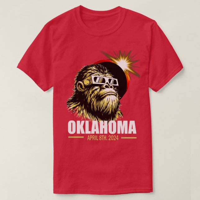 Camiseta Elipse solar total Oklahoma 2024 (Frente do Design)