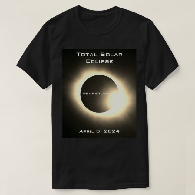 Camiseta Elipse solar total PENSILVÂNIA 8 de abril de 2024 (Frente do Design)