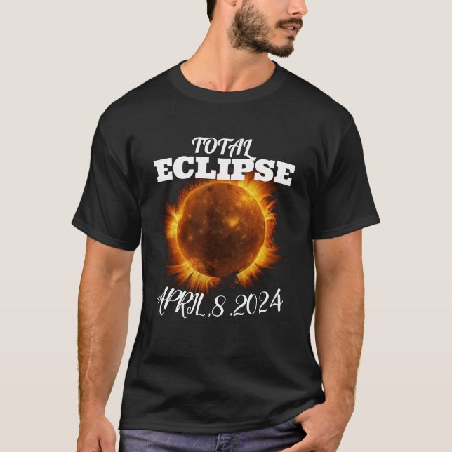 Camiseta Elipse total, eclipse solar dos EUA 2024 (Frente)