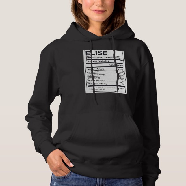 Camiseta Elise Nutrition Information Problem Solving Duro W (Frente)