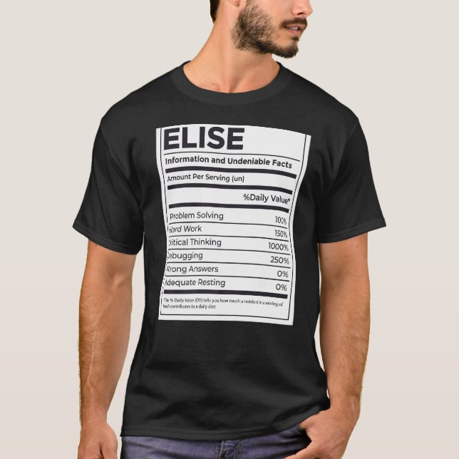 Camiseta Elise Nutrition Information Problem Solving Duro W (Frente)