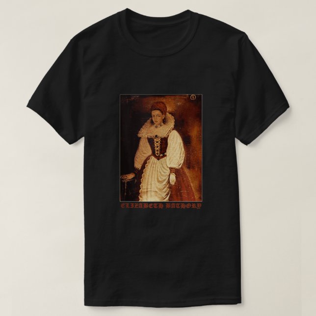 Camiseta Elizabeth Bathory Condessa Vampiro Gótico Gráfico  (Frente do Design)