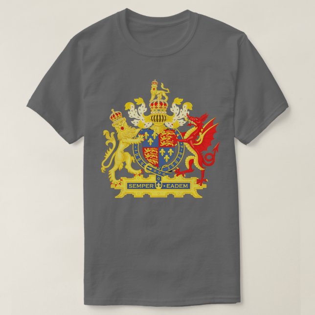 Camiseta Elizabeth II Casaco de Armas (Frente do Design)