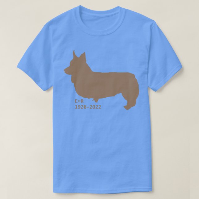 Camiseta Elizabeth II Tributa por Corgi (Frente do Design)