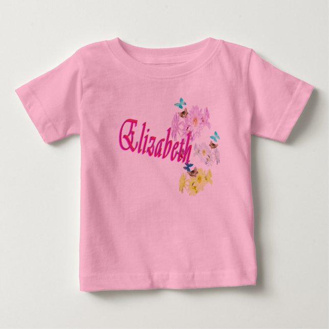 Camiseta Elizabeth Nome de Menina, Bodysuit de Bebê (Frente)