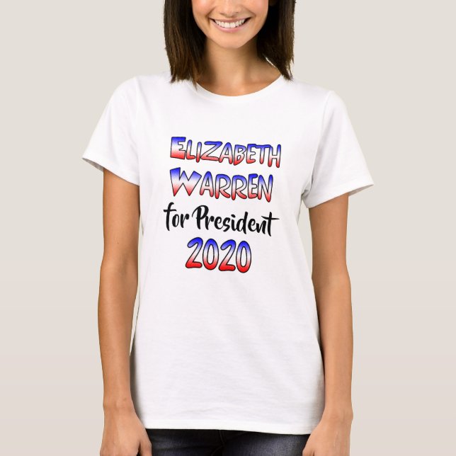 Camiseta Elizabeth Warren para o Presidente 2020 (Frente)