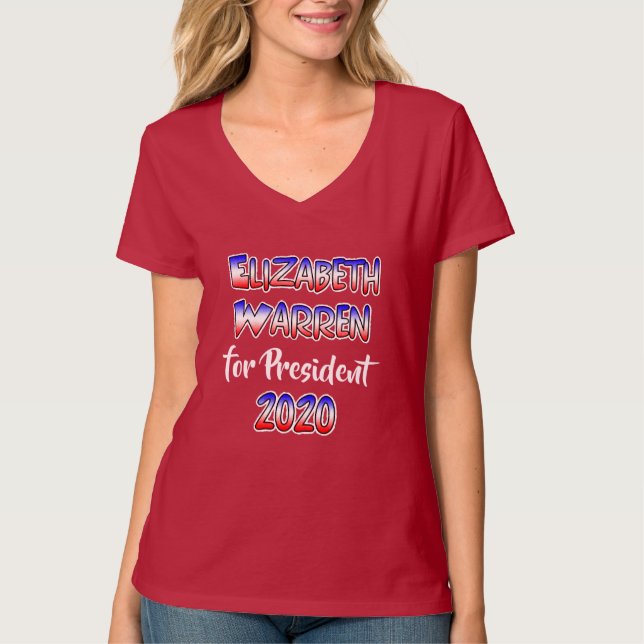 Camiseta Elizabeth Warren para o Presidente 2020 (Frente)