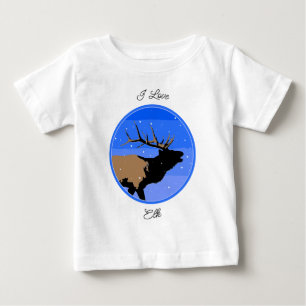 Camiseta Elk Bugling no inverno - Arte original sobre a vid
