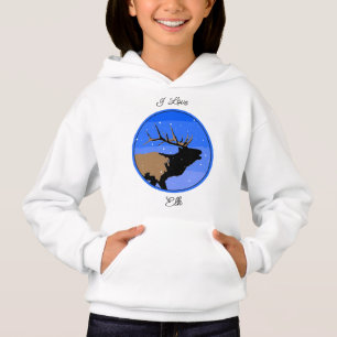 Camiseta Elk Bugling no inverno - Arte original sobre a vid