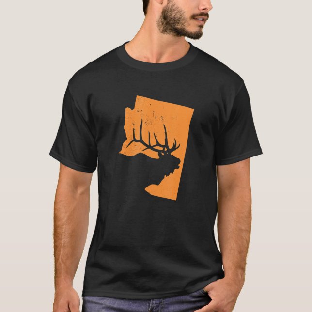 Camiseta Elk Caça Na Arizona Nós Adoramos Caçá-Los (Frente)