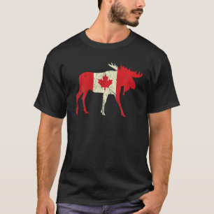 Camiseta Elk Deer Canada Day Proud Flag canadense angustiad