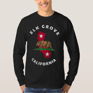 Camiseta Elk Grove Califórnia CA Bandeira e Distintivo do U