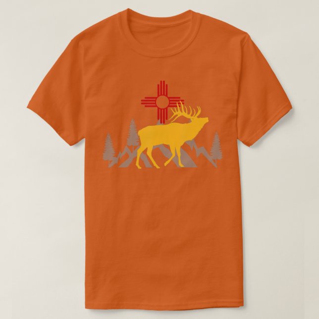 Camiseta Elk Hunting New Mexico Design Presente Para Archer (Frente do Design)