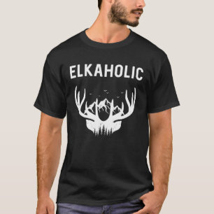 Camiseta Elkaholic Red Deer Reindeer Wapiti Homens Mulheres