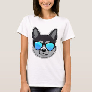Camiseta Elkhound Norueguês em óculos de sol Legal Clássico