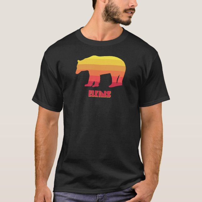 Camiseta Elkins West Virginia Rainbow Bear (Frente)