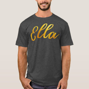 Camiseta Ella Name Mão Lettering in Faux Dourada Letters