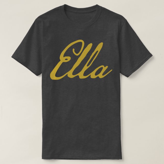 Camiseta Ella Typografia Dourada Script (Frente do Design)