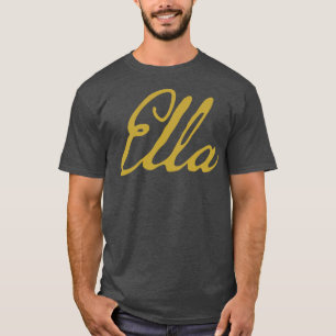 Camiseta Ella Typografia Dourada Script