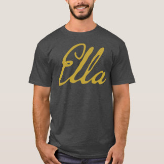 Camiseta Ella Typografia Dourada Script