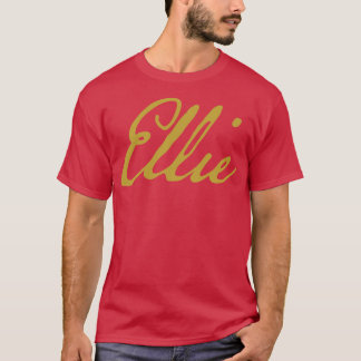 Camiseta Ellie Typografia Dourada Script
