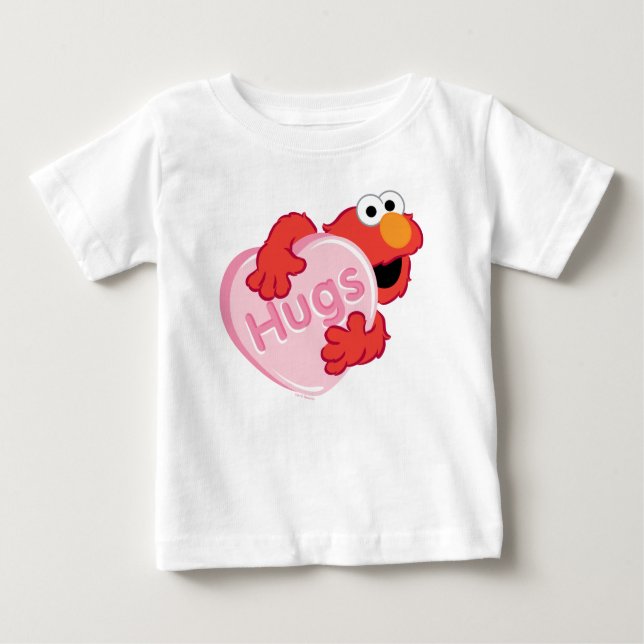 Camiseta Elmo "Abraços", Namorados Cardíaco Doce (Frente)