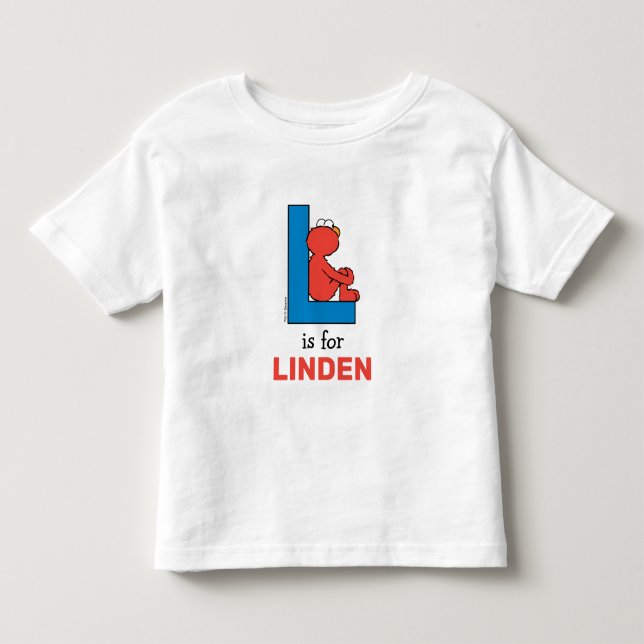 Camiseta Elmo Alfabeto | L Azul (Frente)