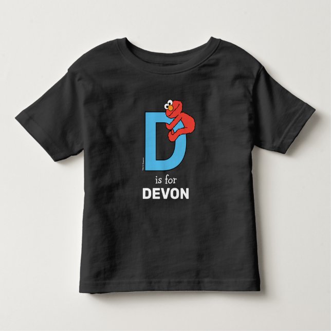 Camiseta Elmo Alphabet | D Azul (Frente)
