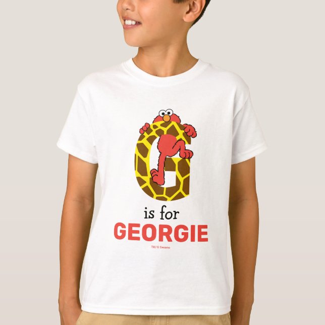 Camiseta Elmo Alphabet | G Girafa (Frente)