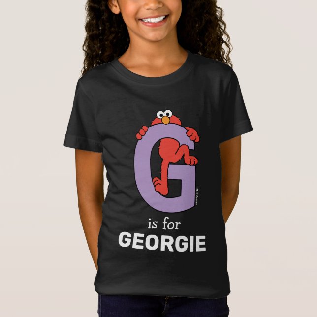 Camiseta Elmo Alphabet | G Roxo (Frente)