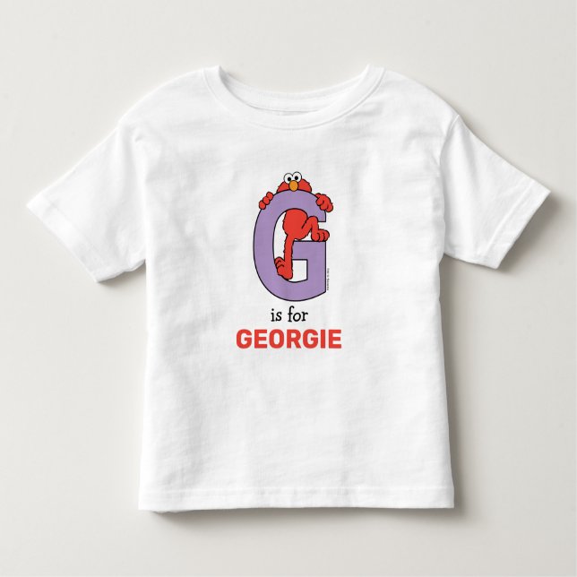 Camiseta Elmo Alphabet | G Roxo (Frente)