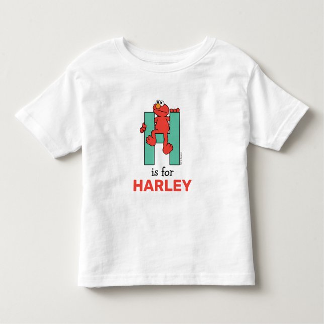 Camiseta Elmo Alphabet | H Verde (Frente)