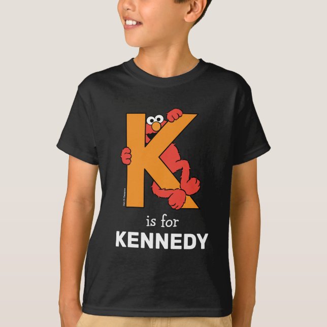Camiseta Elmo Alphabet | K Laranja (Frente)