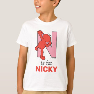 Camiseta Elmo Alphabet N Rosa