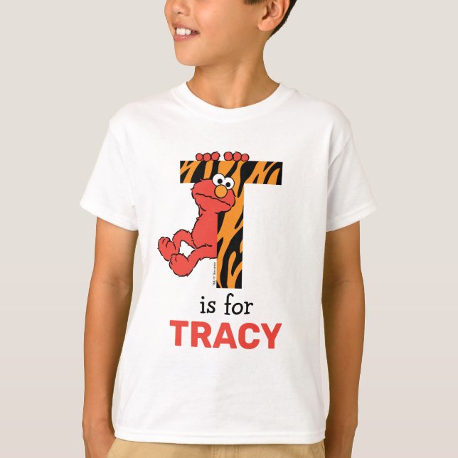 Camiseta Elmo Alphabet | Tigre T (Frente)