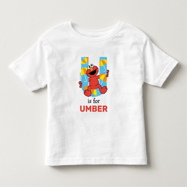 Camiseta Elmo Alphabet | U Guarda-chuva (Frente)