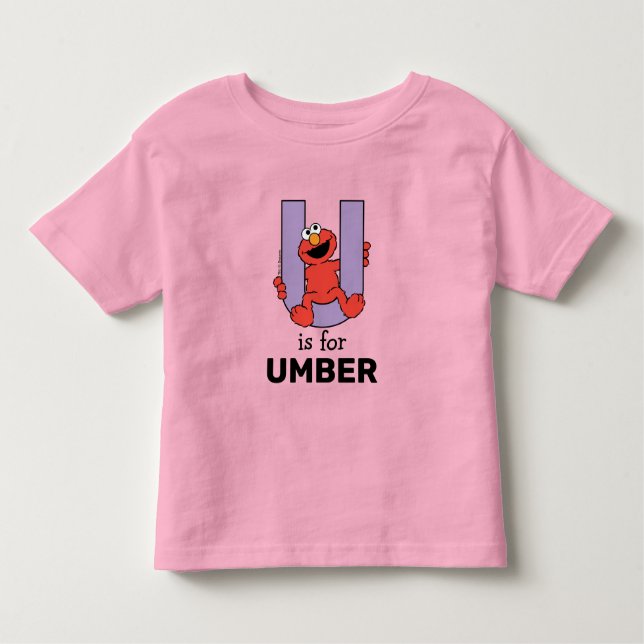 Camiseta Elmo Alphabet | U Roxo (Frente)