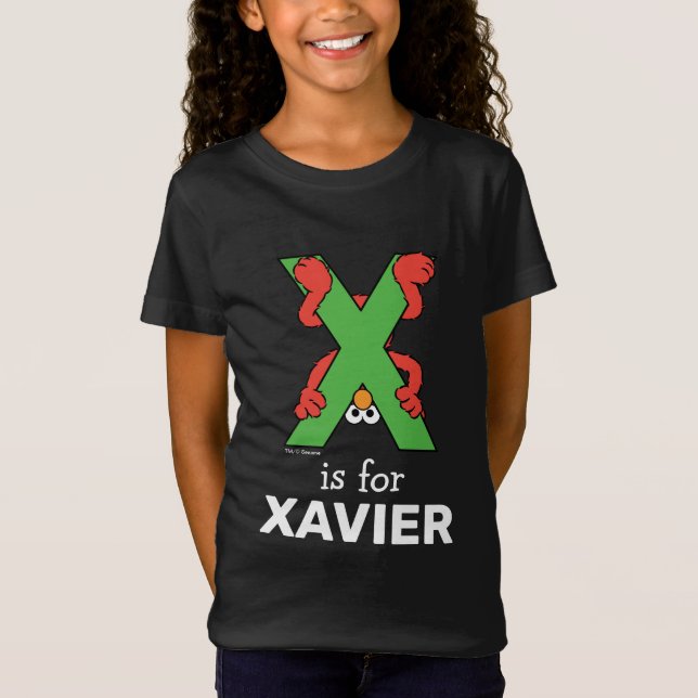 Camiseta Elmo Alphabet | X Verde (Frente)