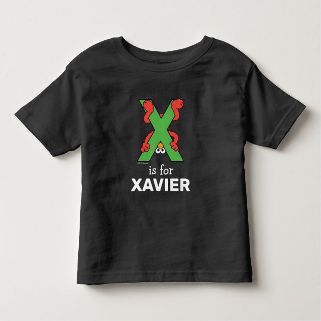 Camiseta Elmo Alphabet | X Verde (Frente)