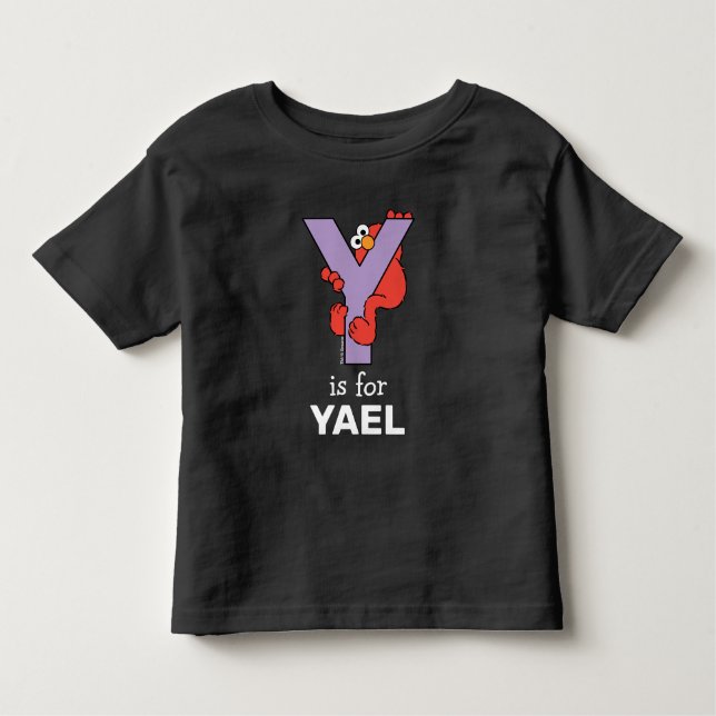 Camiseta Elmo Alphabet | Y Roxo (Frente)