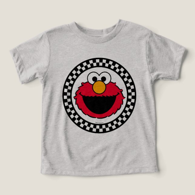 Camiseta Elmo Checkered da Rua Sésame (Design frontal)