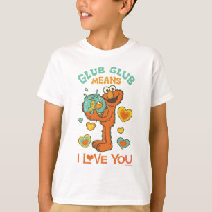 Camiseta Elmo segurando seu peixe dourado de estimação