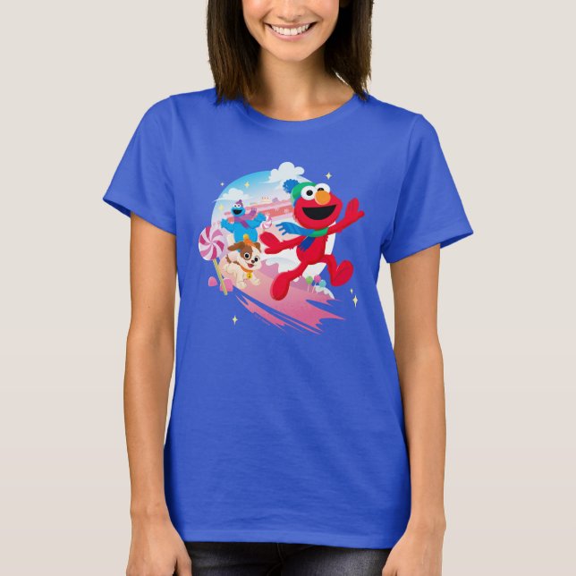 Camiseta Elmo, Tango & Cookie Monster | Melhor Natal Nunca (Frente)