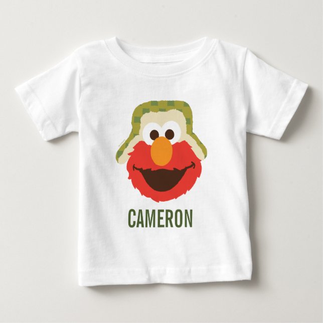 Camiseta Elmo Woodland Face | Adicione seu nome (Frente)