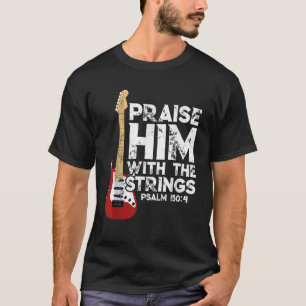 Camiseta Elogia-O Com O Violão-De-Violão-Baixo Das Cordas