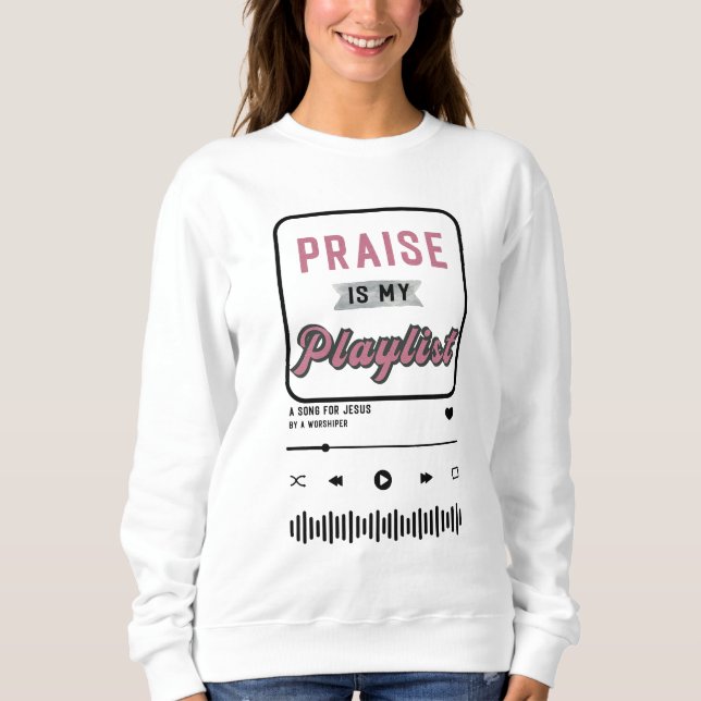 Camiseta Elogio é minha Playlist(Rosa) (Frente)