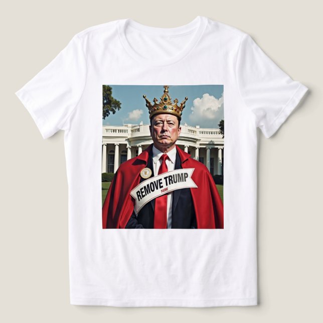 Camiseta Elon Musk Remover Trump Agora (Design frontal)