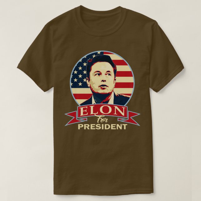 Camiseta Elon para presidente (Frente do Design)