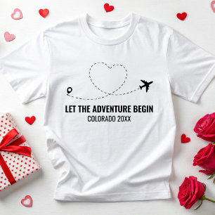 Camiseta Elopemento de Viagem de Destino Personalizado