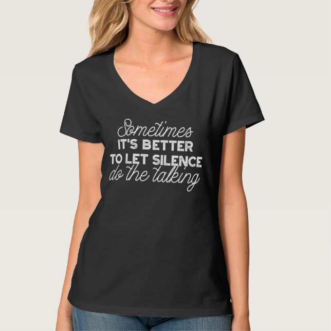 Camiseta Eloquent Silence Cote Art para o Decor Sereno (Frente)